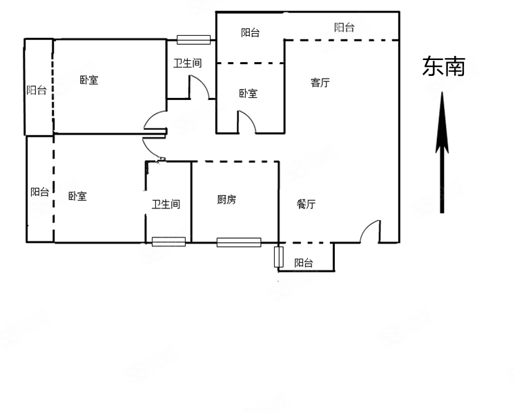 锦园3室2厅2卫137.56㎡东南398万