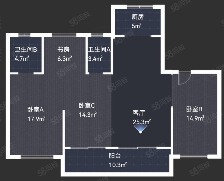 新天和家园4室2厅2卫128.51㎡南北155万