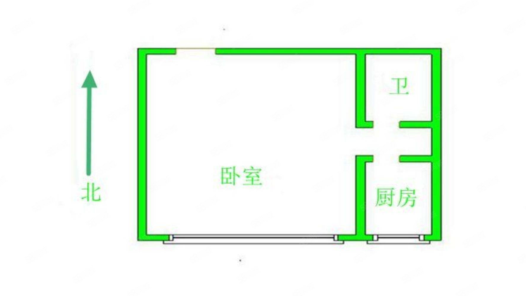 兴龙银座小区1室0厅1卫38㎡北18万