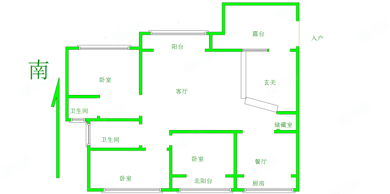 九天城3室2厅2卫140㎡南北180万