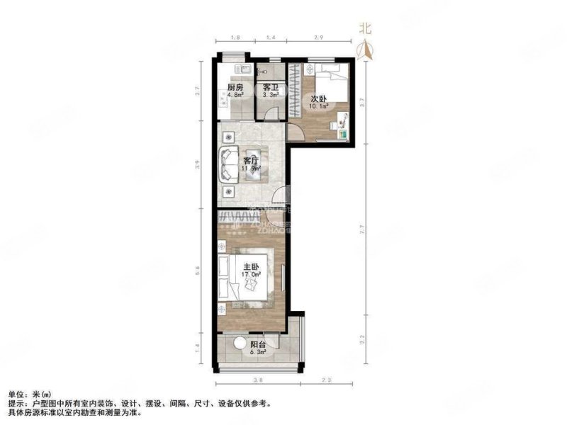 东仓小区2室1厅1卫60㎡南北78万