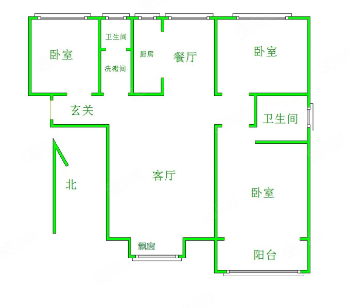 玉兰花园(玉锦园)3室2厅2卫140㎡南北118.6万