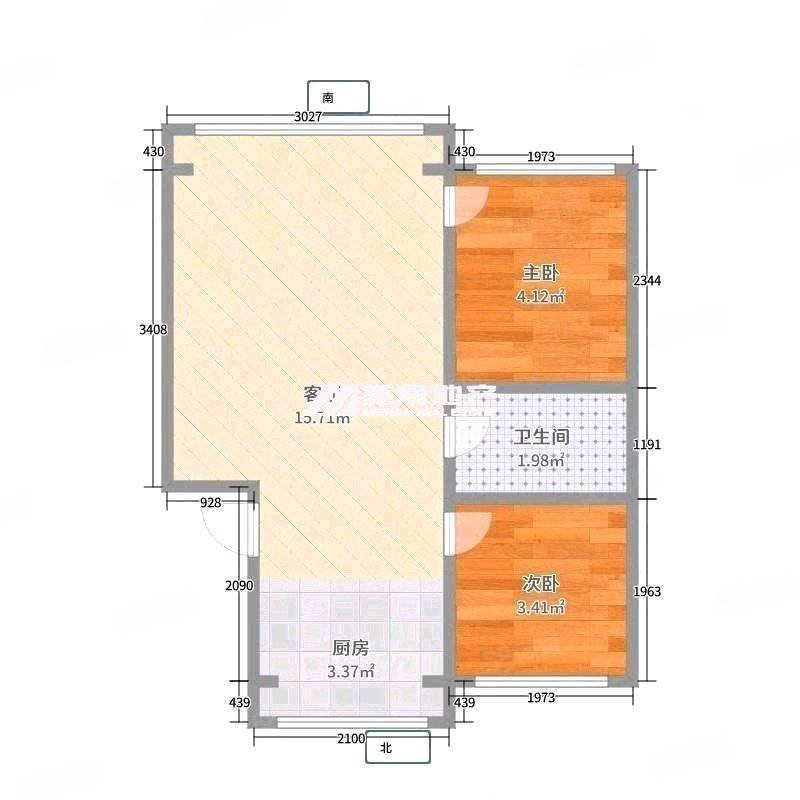 兴科家园A区2室1厅1卫75㎡南北42.8万