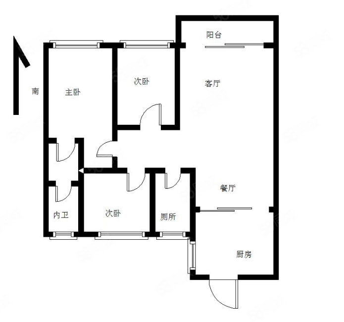 德信海派公馆3室2厅2卫89.48㎡南北210万