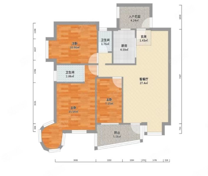 西城龙庭3室2厅2卫112.1㎡南北133万