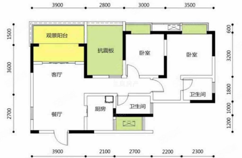 汇东星城3室2厅2卫89㎡南75万