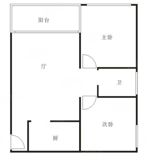 华凌公馆2室2厅1卫84㎡南北96万