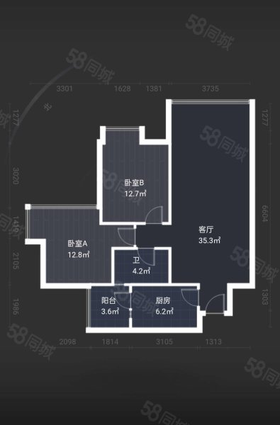 金色鱼凫2室2厅1卫85.65㎡东北77.5万