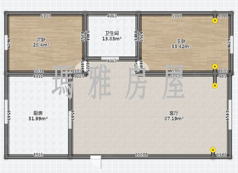 五号小区2室2厅1卫90.61㎡南北52.8万