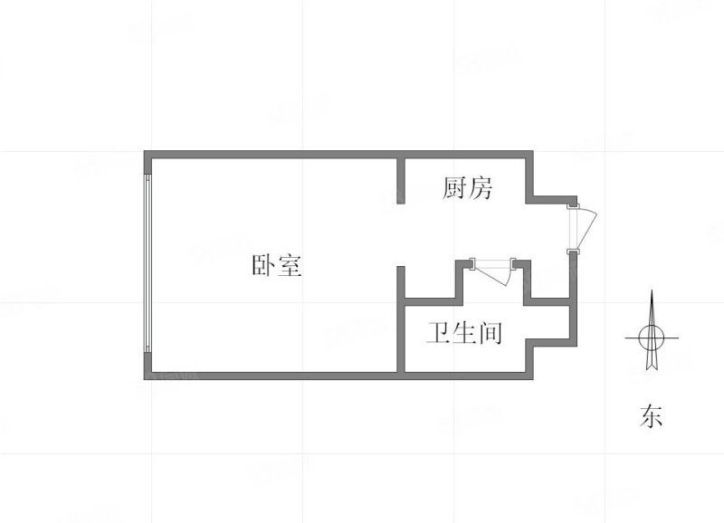 财信北岸铂寓1室0厅1卫50㎡南北30万