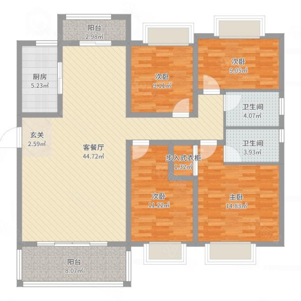 东方家园(铜梁)4室2厅2卫150㎡西33.8万