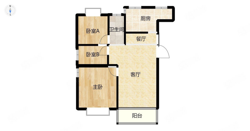 水晶名都(西区)3室2厅1卫117㎡南北109万