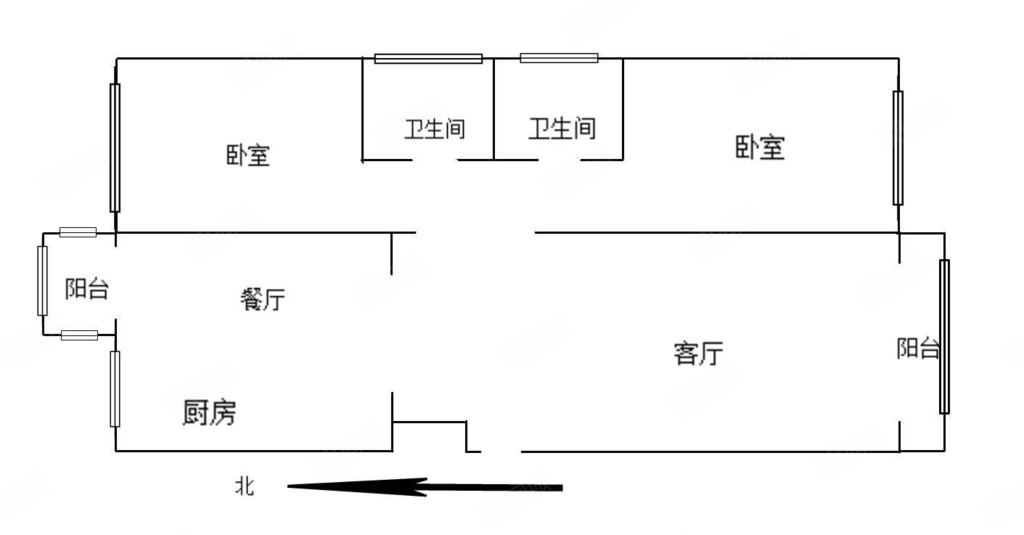 冠丰家园(北区)2室2厅2卫115㎡南北92万