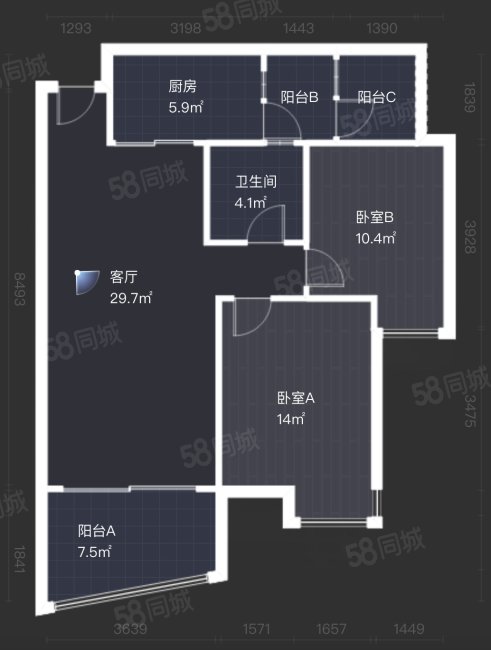 世纪光华2室2厅1卫86.53㎡西南78万