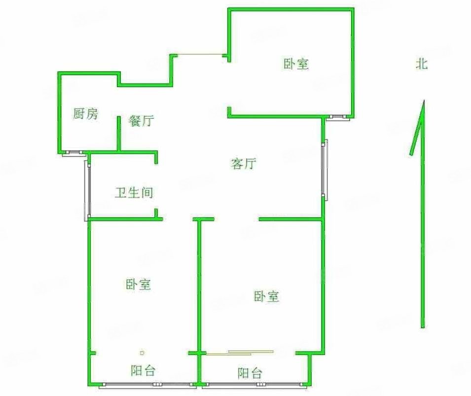 楚天燕山盛世3室1厅1卫105.77㎡南北228万