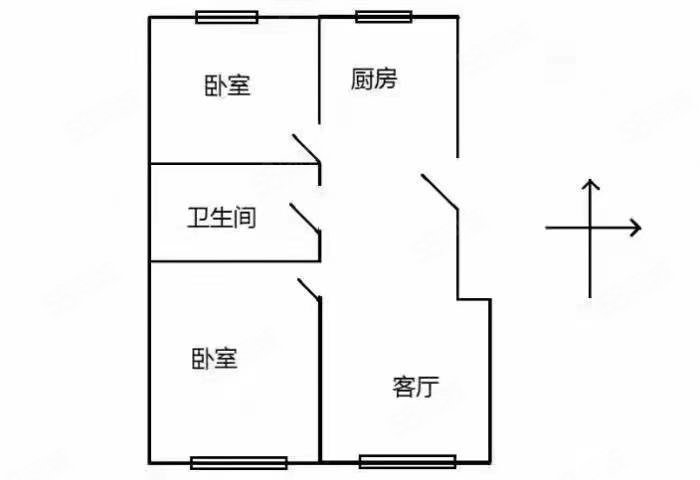 城投望园2室2厅1卫130㎡南北90万