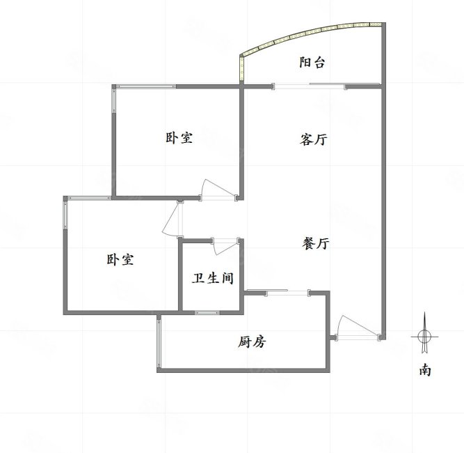 北城清迈阳光2室1厅1卫79.27㎡南85万