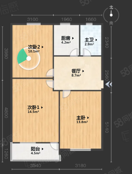 钱东社区(柳翠街)3室1厅1卫73.13㎡南178万