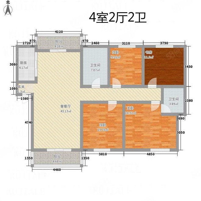 白云小区(莲都)4室2厅2卫106㎡南北143.8万