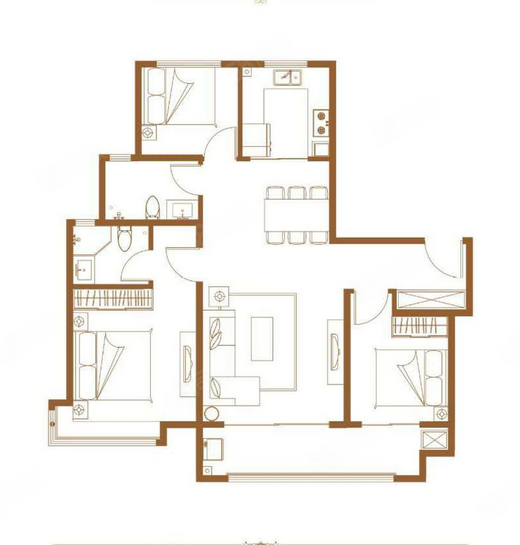 旭辉银盛泰星瀚城南区(18-26号)3室2厅2卫110.53㎡南北114万