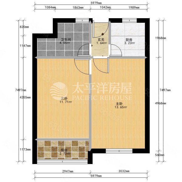 市光一村2室1厅1卫53.09㎡南259万