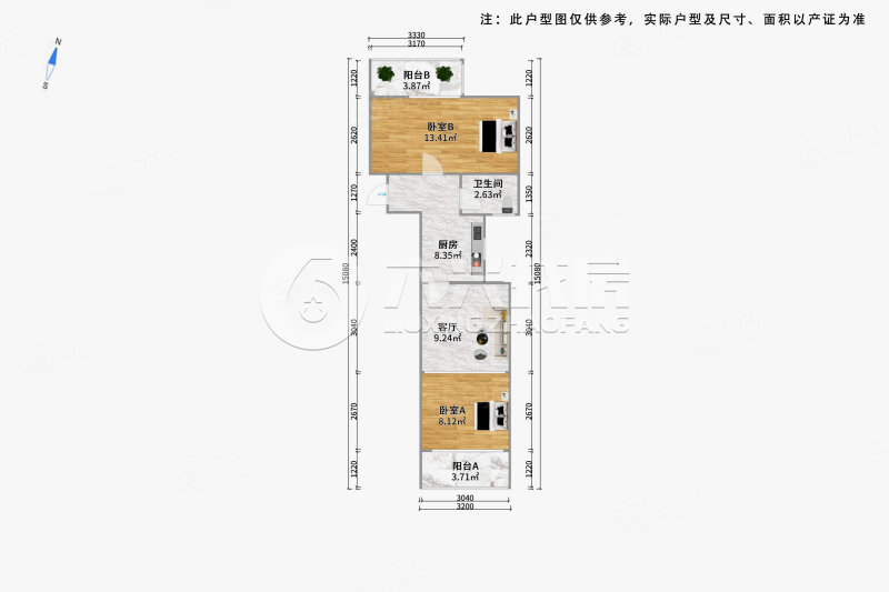 通源小区2室1厅1卫57.27㎡南336万