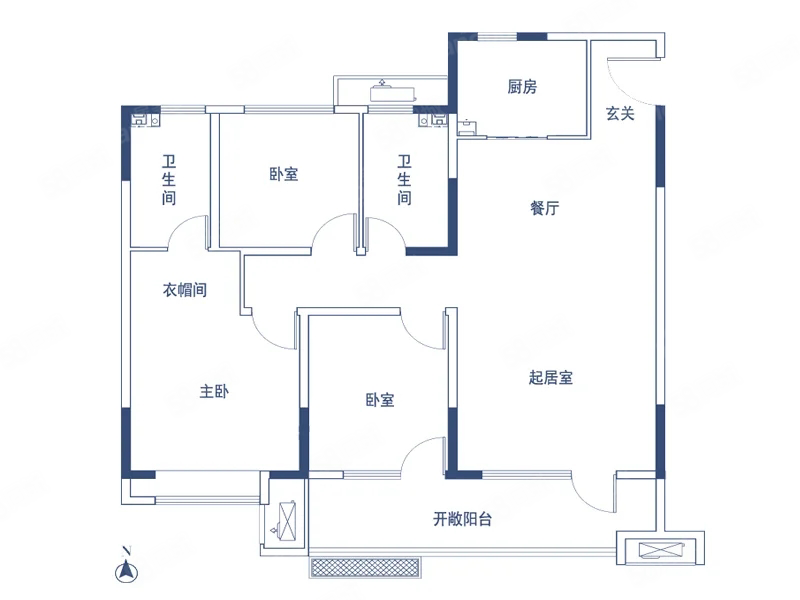 金晟丽水景苑3室2厅1卫118㎡南北75万