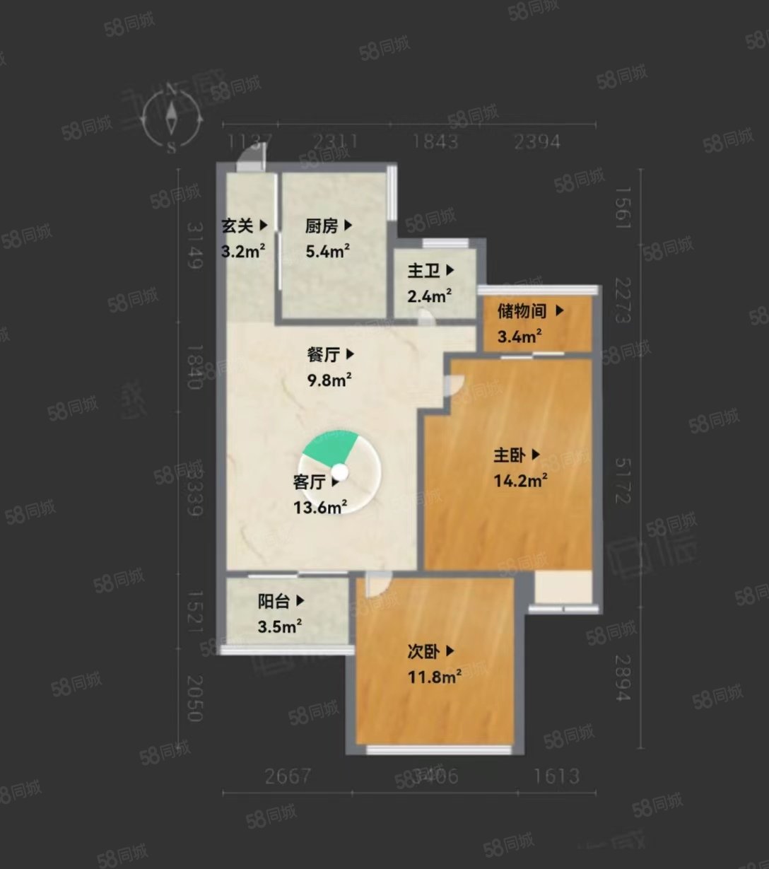 学府一号(B区)3室2厅1卫90㎡南235万