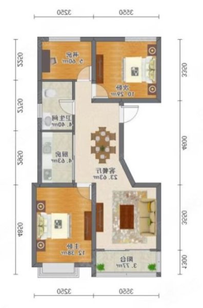 香逸湾(南区公寓住宅)3室2厅1卫88.23㎡南北390万