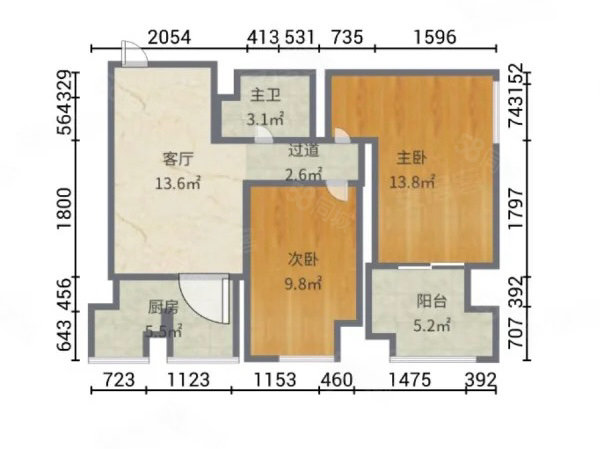 世纪金源商务中心公寓2室2厅1卫92.32㎡西30万