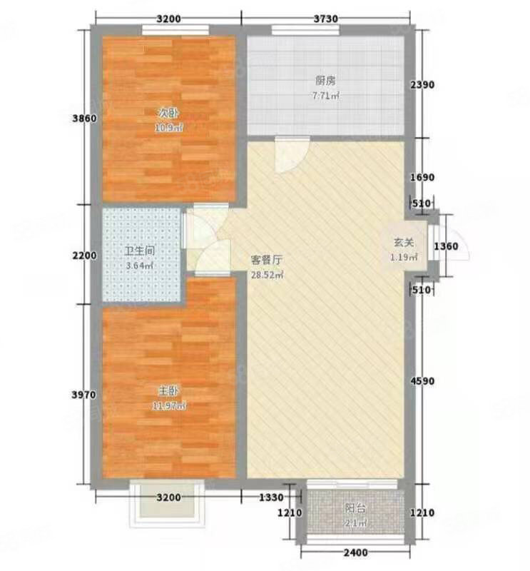 花园庄2室1厅1卫60㎡南北88万