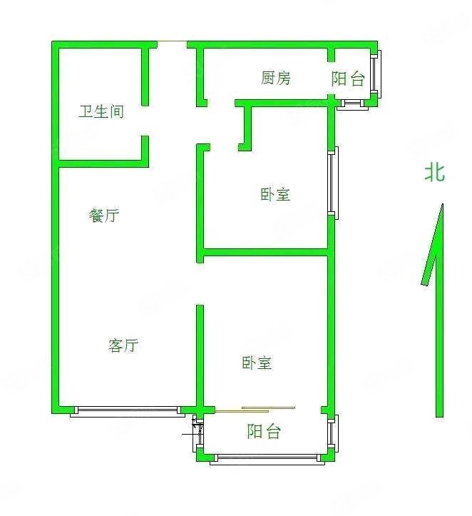 文澜阁2室1厅1卫82㎡南北69.8万