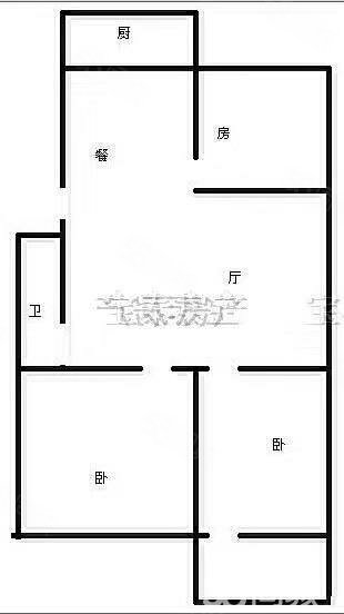 邮电局宿舍(鼓楼)2室2厅1卫78㎡南北77万