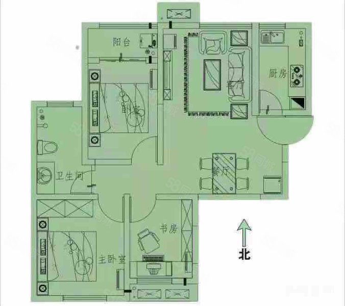 创汇社区(D区)3室2厅1卫90㎡南73.8万