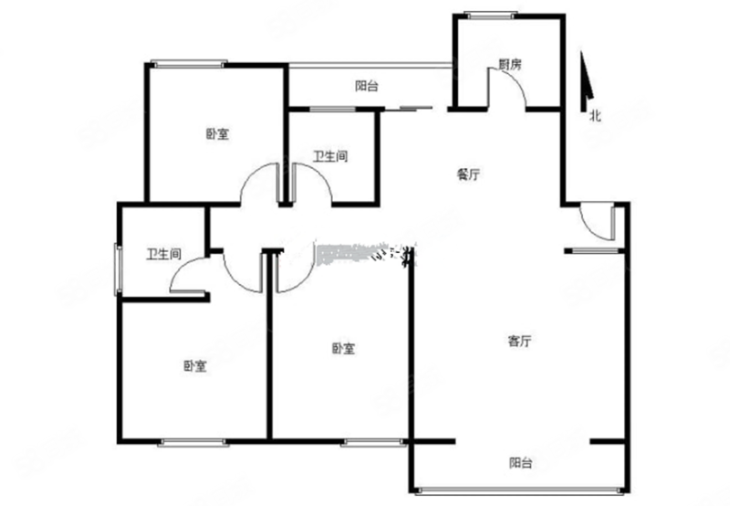 格林春天3室2厅2卫125㎡南北110万