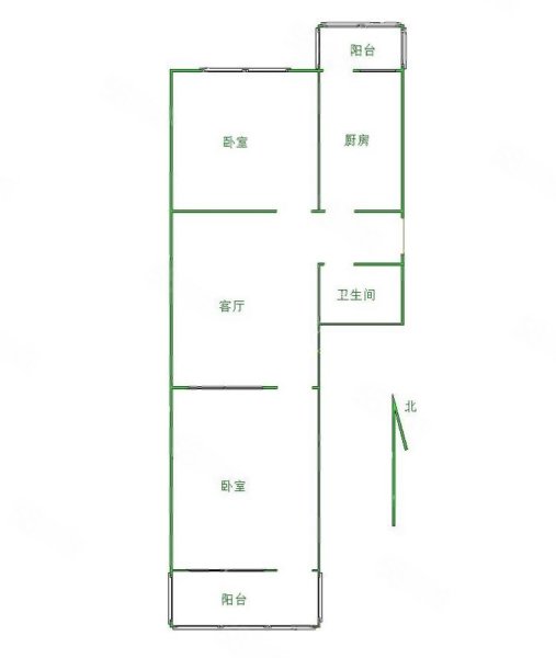 明湖小区东区(五区)2室1厅1卫61.94㎡南北108万