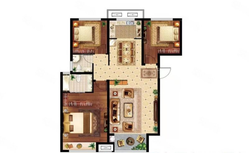 同信世博院3室2厅1卫117㎡南北78万