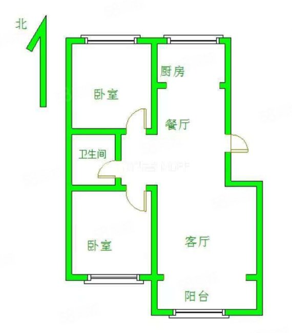 仁和梅苑二区2室2厅1卫82㎡南北36.8万