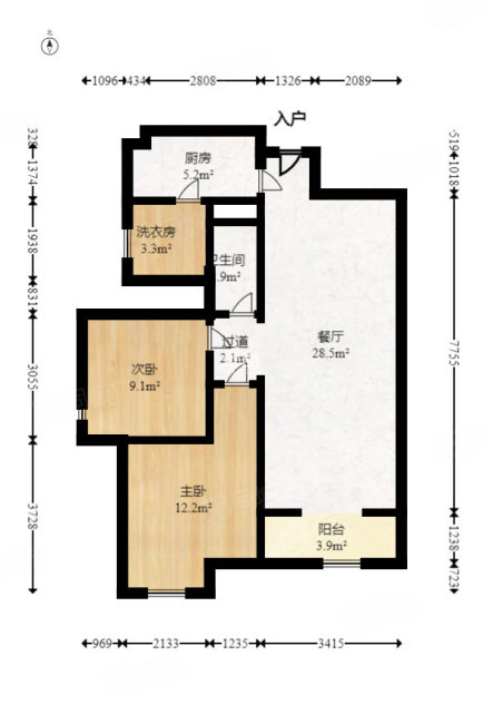 深业睿城2室2厅1卫82.54㎡南北57.8万