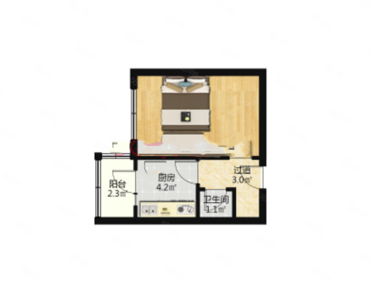 新春小区1室0厅1卫33.23㎡西31万