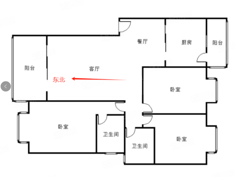 中铁龙城3室2厅2卫119㎡东北68万