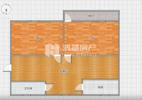 昌九小区2室2厅1卫78.38㎡南北92万