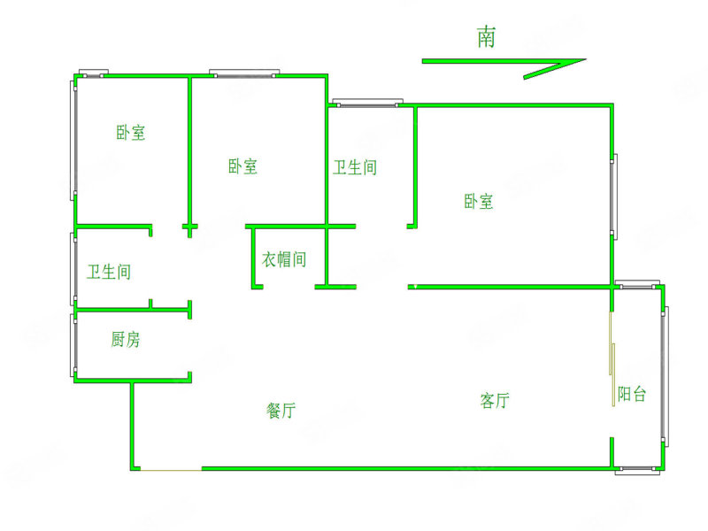 天渝骄园3室2厅2卫118㎡南130万