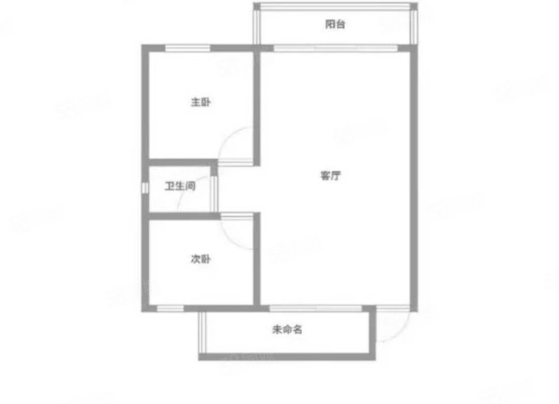 国贸城市花园2室2厅1卫89.47㎡南北160万