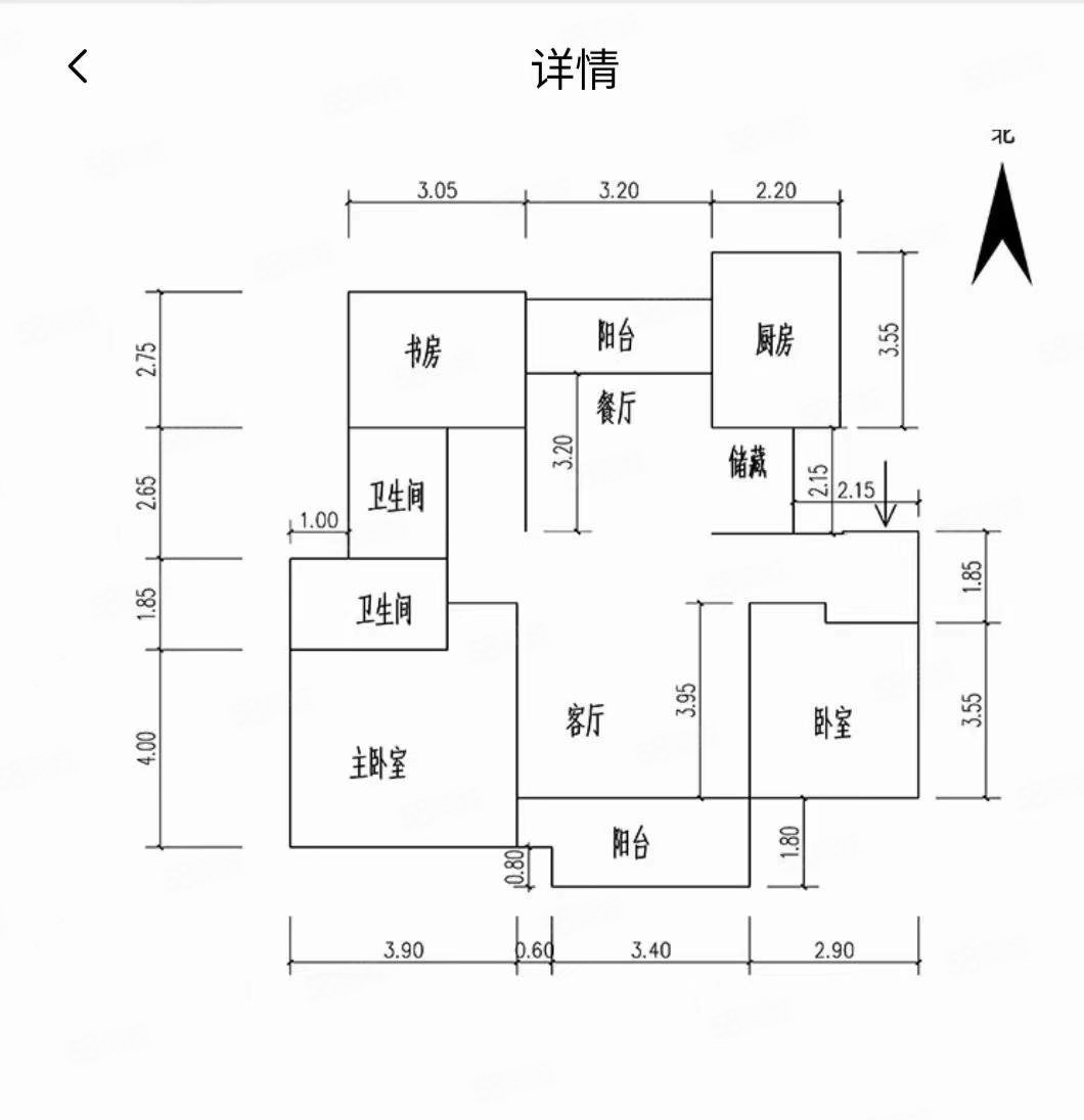 南湖月亮湾小区3室2厅2卫110㎡南北23万