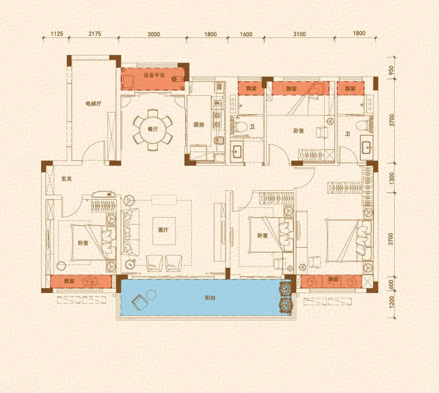 古井悦水苑3室2厅2卫114㎡南北90万