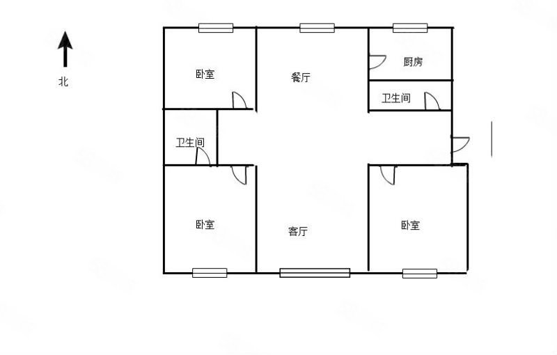 天鹅湾3室2厅2卫131㎡南北126万