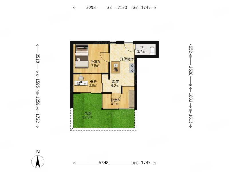 翠苑一区3室1厅1卫30.92㎡南155万