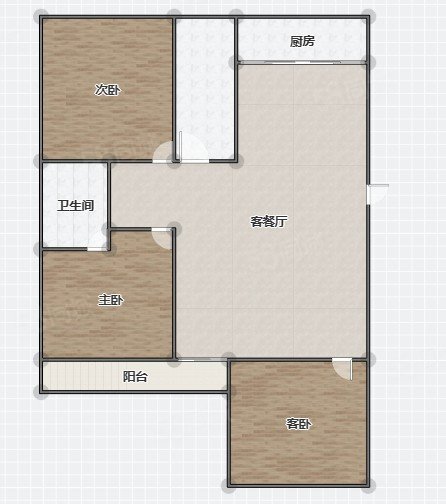 港苑新空间3室2厅1卫141㎡南北90万