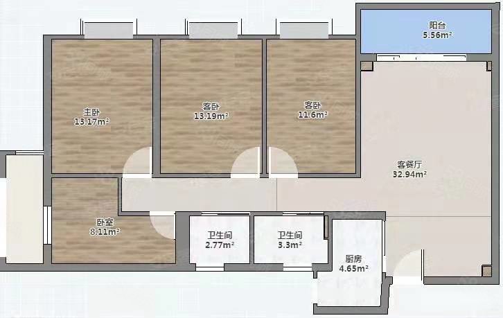 碧桂园正荣阳光城悦江湾4室2厅2卫111.58㎡南北80万